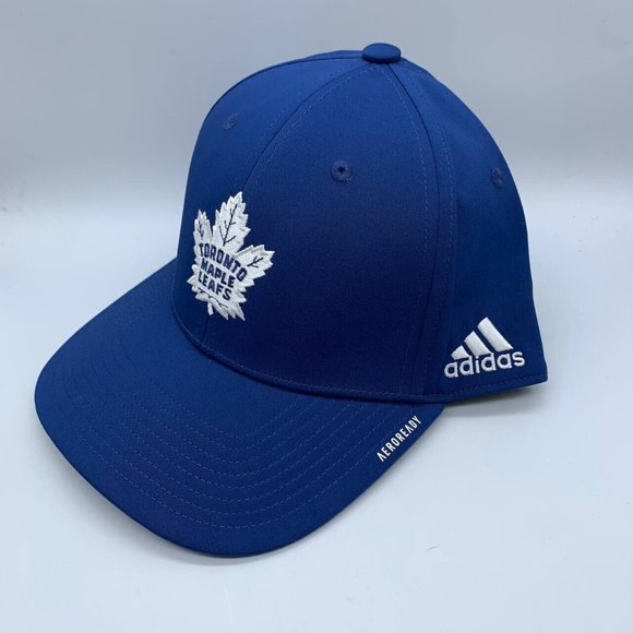 Toronto Maple Leafs NHL M/L Blue Adidas Aerowarm Hat Fitted Cap Mens - Picture 2 of 5